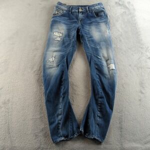 G Star Raw Arc Loose Tapered Jeans Womens 27x32 Blue Rugby Destroy Denim